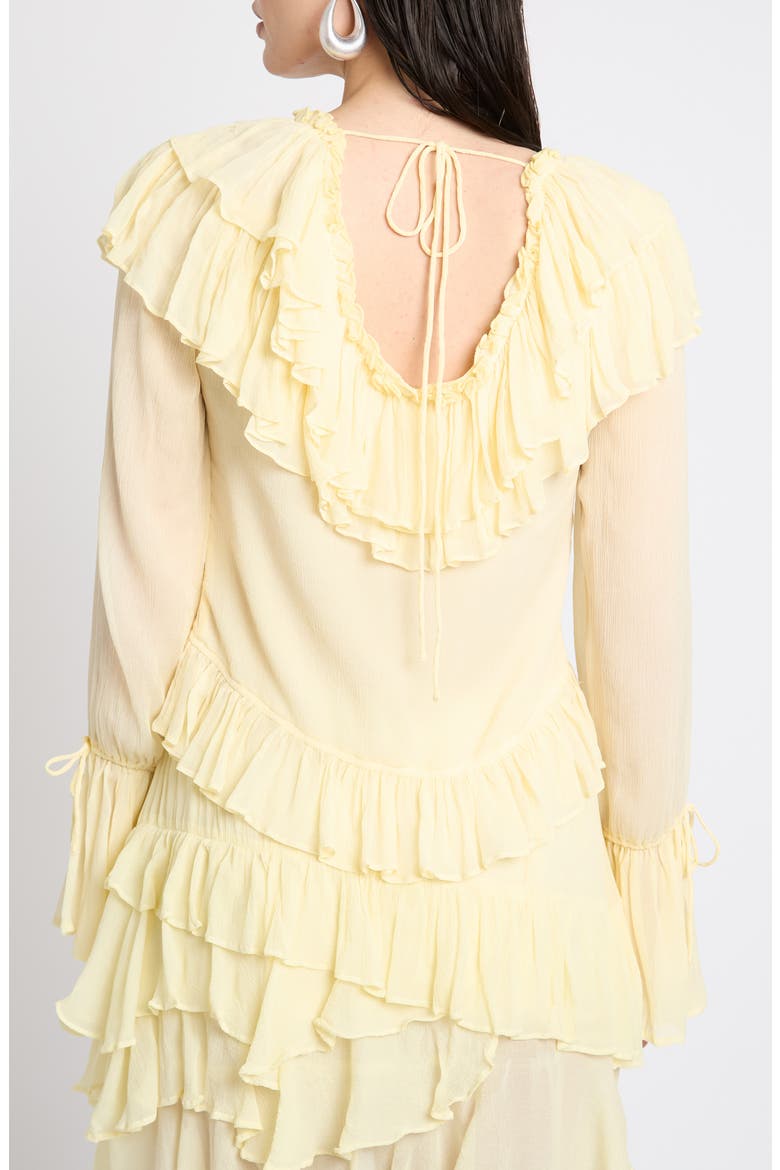 Ruffle Tie Front Top, Alternate, color, LEMON