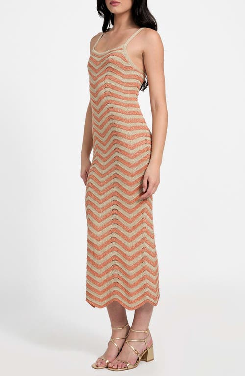 Guess Vera Chevron Knit Dress In Brown