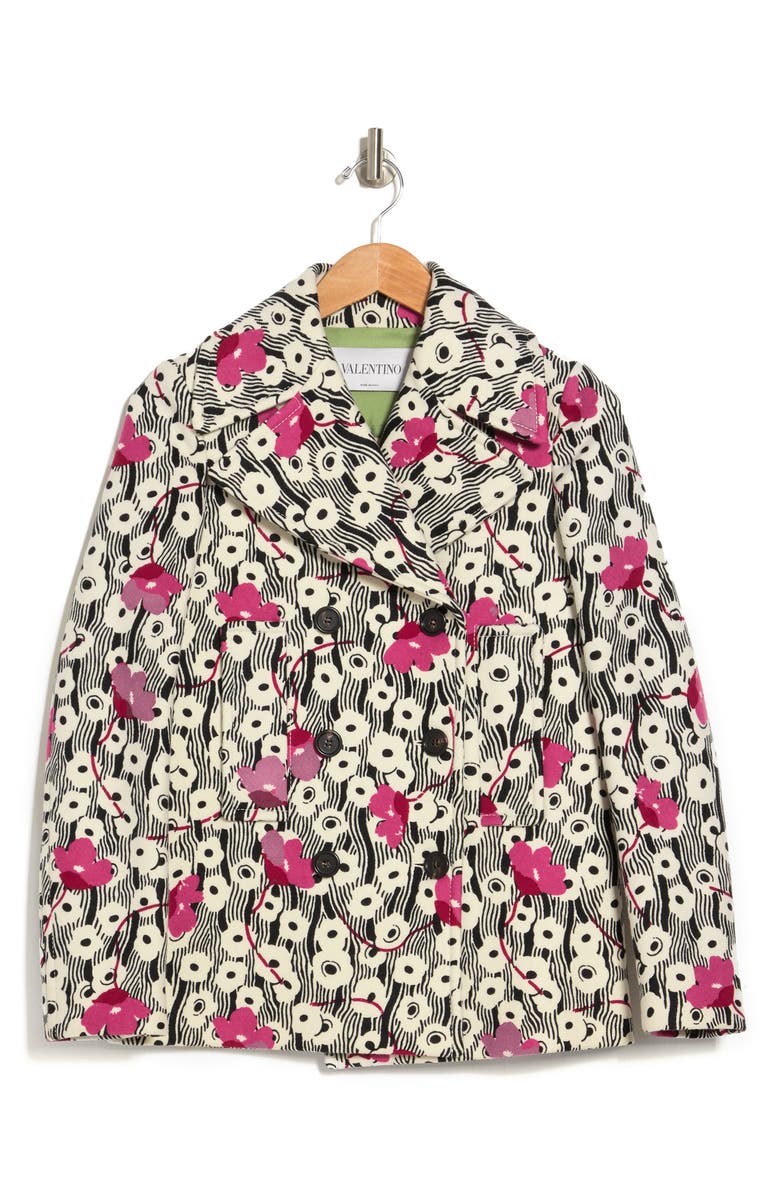 Valentino Caban Printed Wool Blend Blazer Jacket, Alternate, color, 