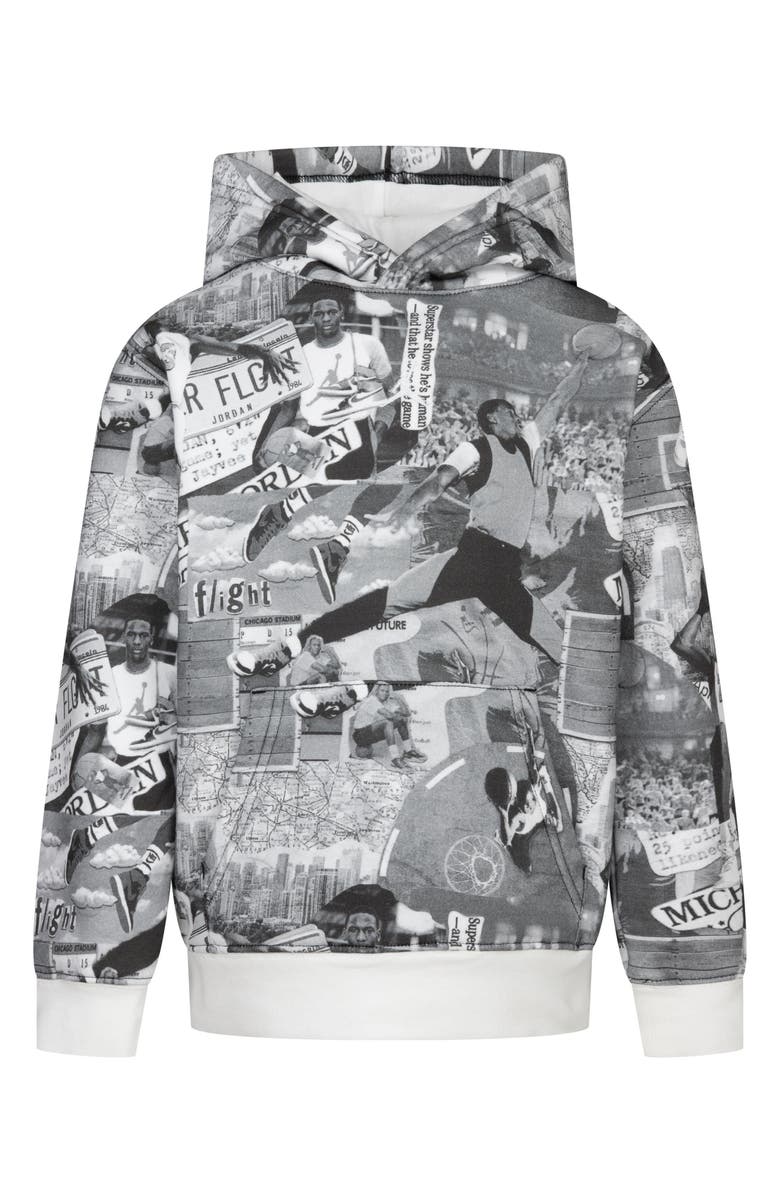 Jordan Kids' Brooklyn Print Pullover Hoodie, Main, color, 