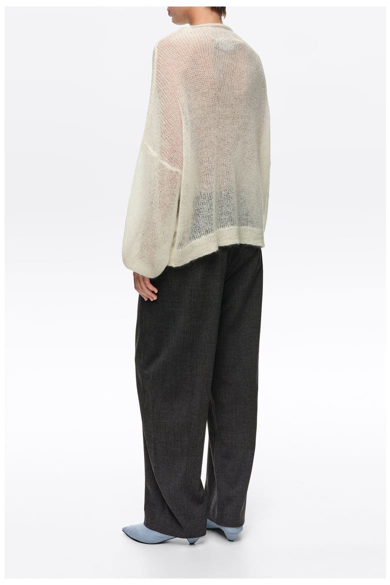 Barrel Leg Ankle Trousers, Alternate, color, DARK GREY MELANGE