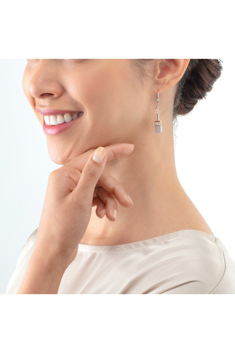 Geocube Iconic Precious Rose Gold Earrings, Alternate, color, Peach