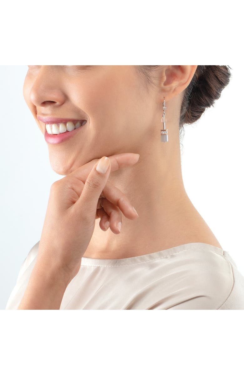 COEUR DE LION Geocube Iconic Precious Rose Gold Earrings, Alternate, color, Peach