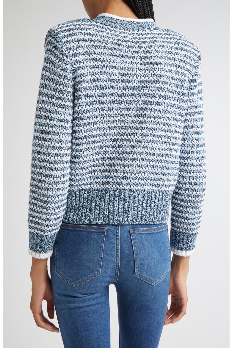 Ansonia Stripe Cotton Cardigan, Alternate, color, LAKE MIST MULTI