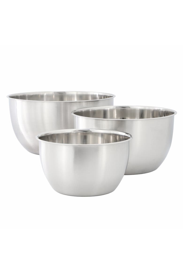 3 Piece Stainless Steel All Purpose Mixing Bowl Set, Main, color, Silver