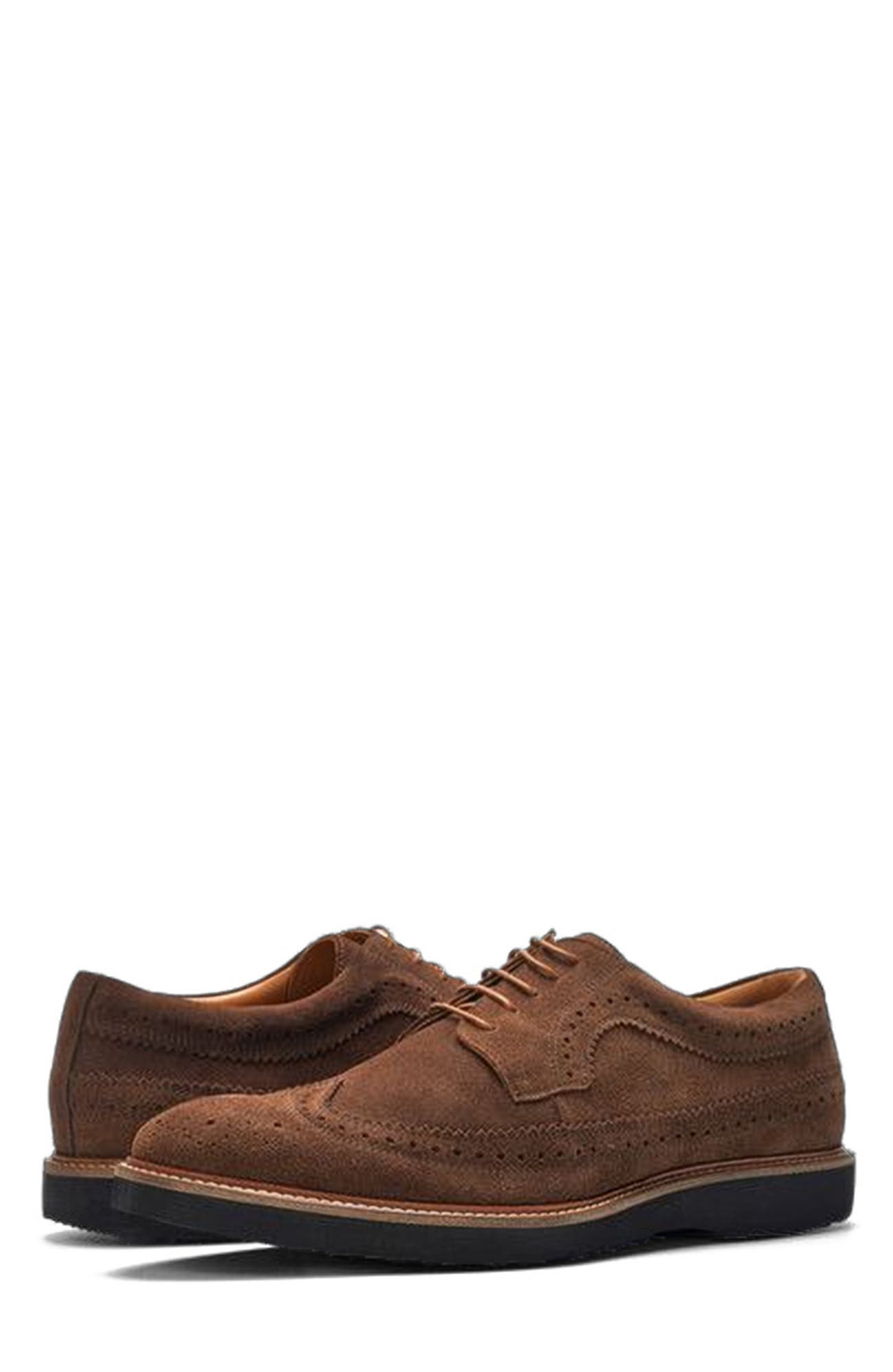 A. Veer Ellis Wingtip Oxford, Alternate, color, Tobacco Suede