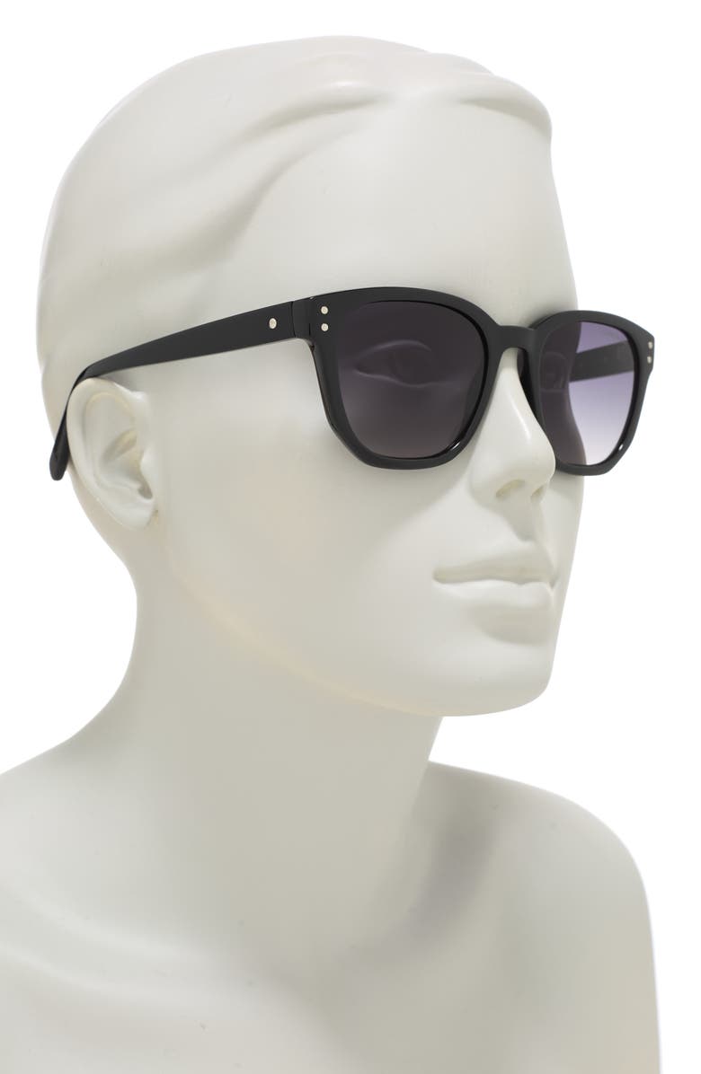 Kenneth Cole 52mm Square Sunglasses, Alternate, color, Shiny Black / Gradient Smoke