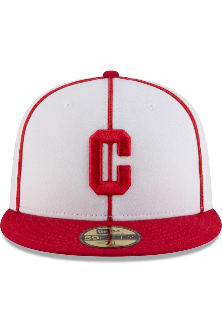 Men's New Era White/Red Pittsburgh Crawfords Cooperstown Collection Turn Back The Clock 59FIFTY Fitted Hat, Alternate, color, White