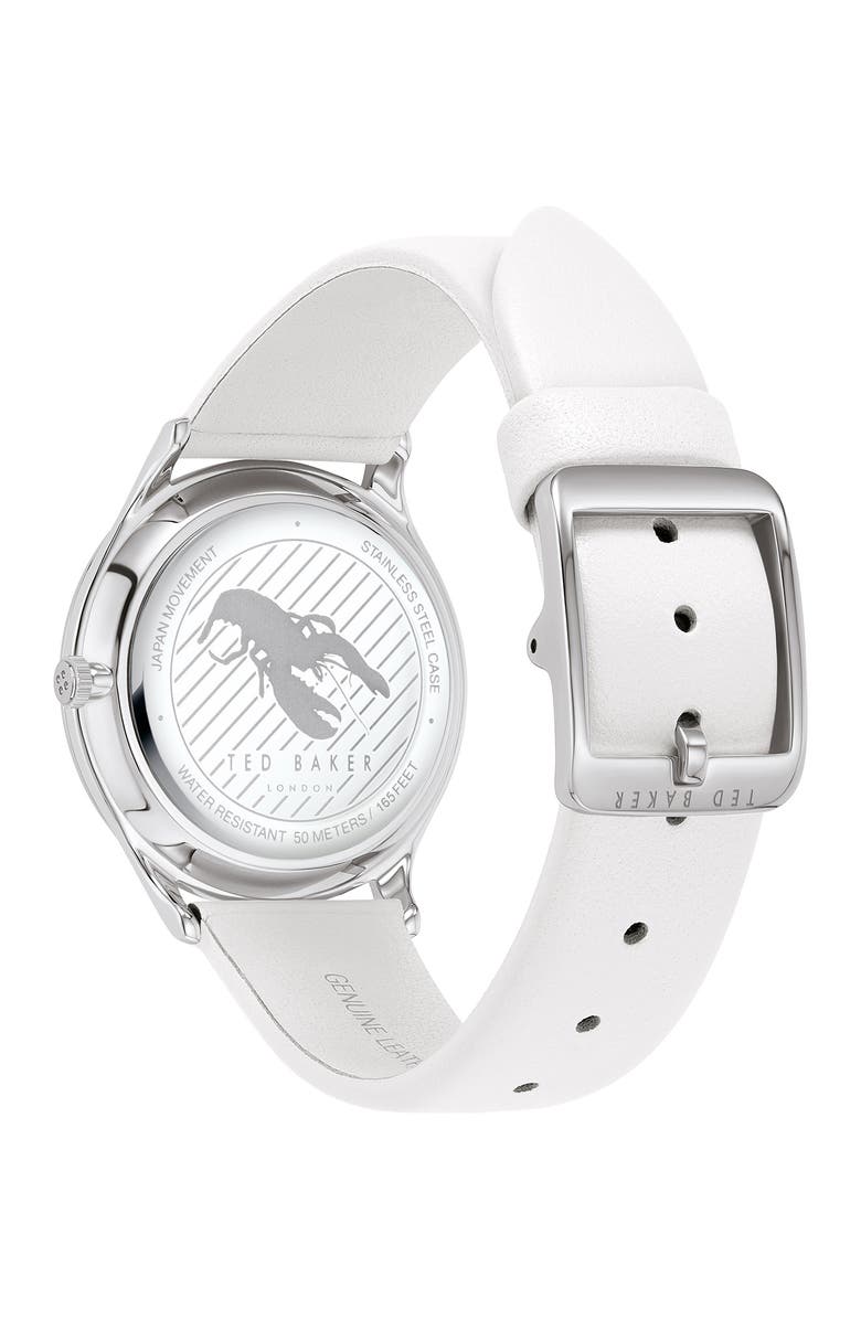 Ted Baker Women's Belgravia White Leather Strap Watch, 36mm, Alternate, color,