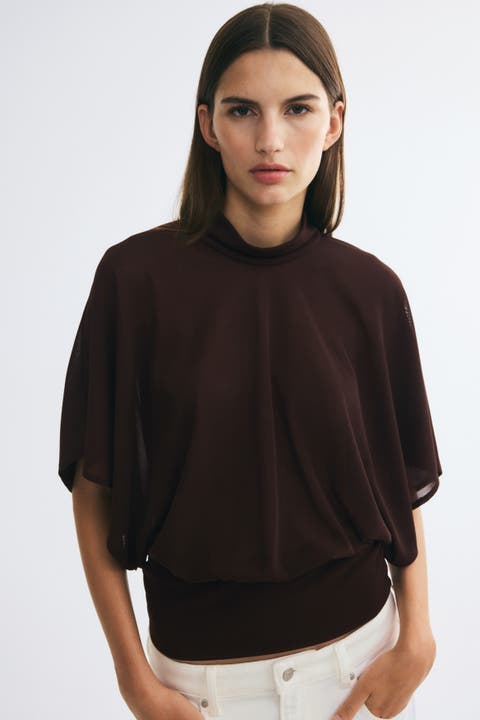 Draped Cowl-back Top