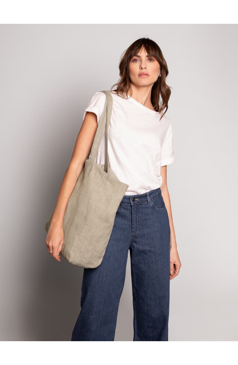 Celtic & Co. Linen Tote Bag, Alternate, color, Stone