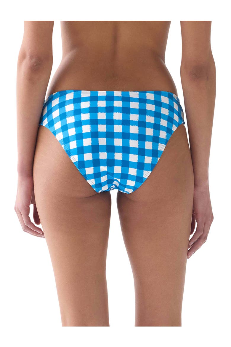 Gingham High Cut Bikini Swim Bottom Swimsuit, Alternate, color, Santorini Blue