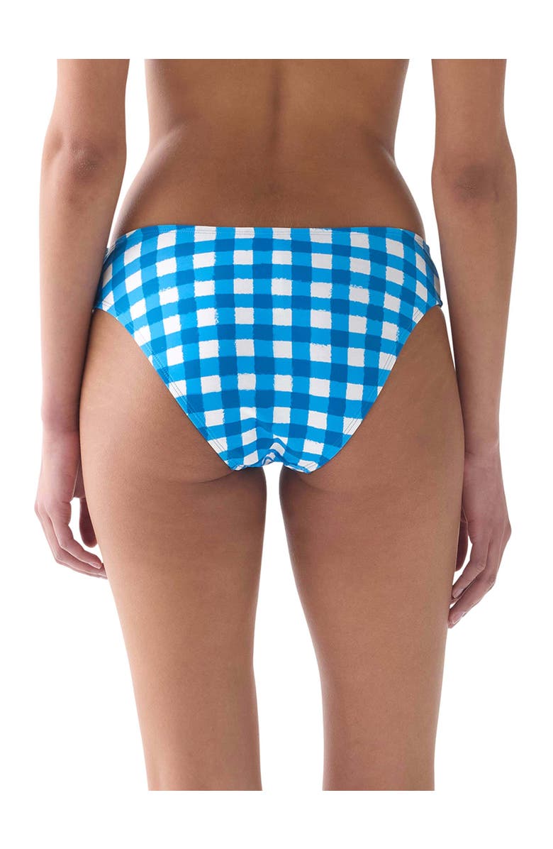 Kate Spade New York Gingham High Cut Bikini Swim Bottom Swimsuit, Alternate, color, Santorini Blue