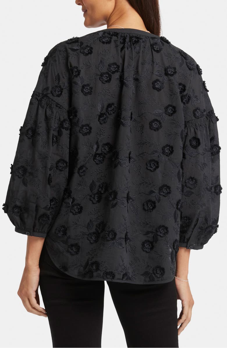 NYDJ Paulina Floral Embroidered Peasant Top, Alternate, color, 