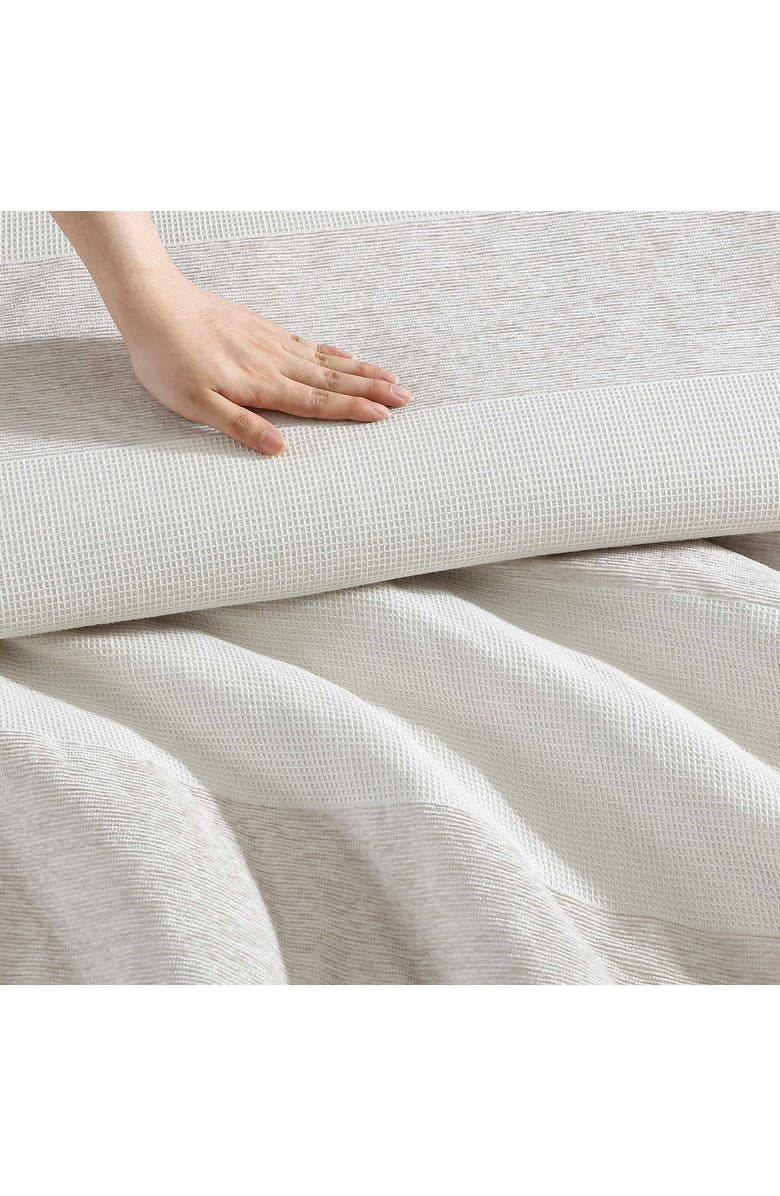 Vera Wang Chenille Waffle Stripe Duvet Set, Alternate, color, Moonlight