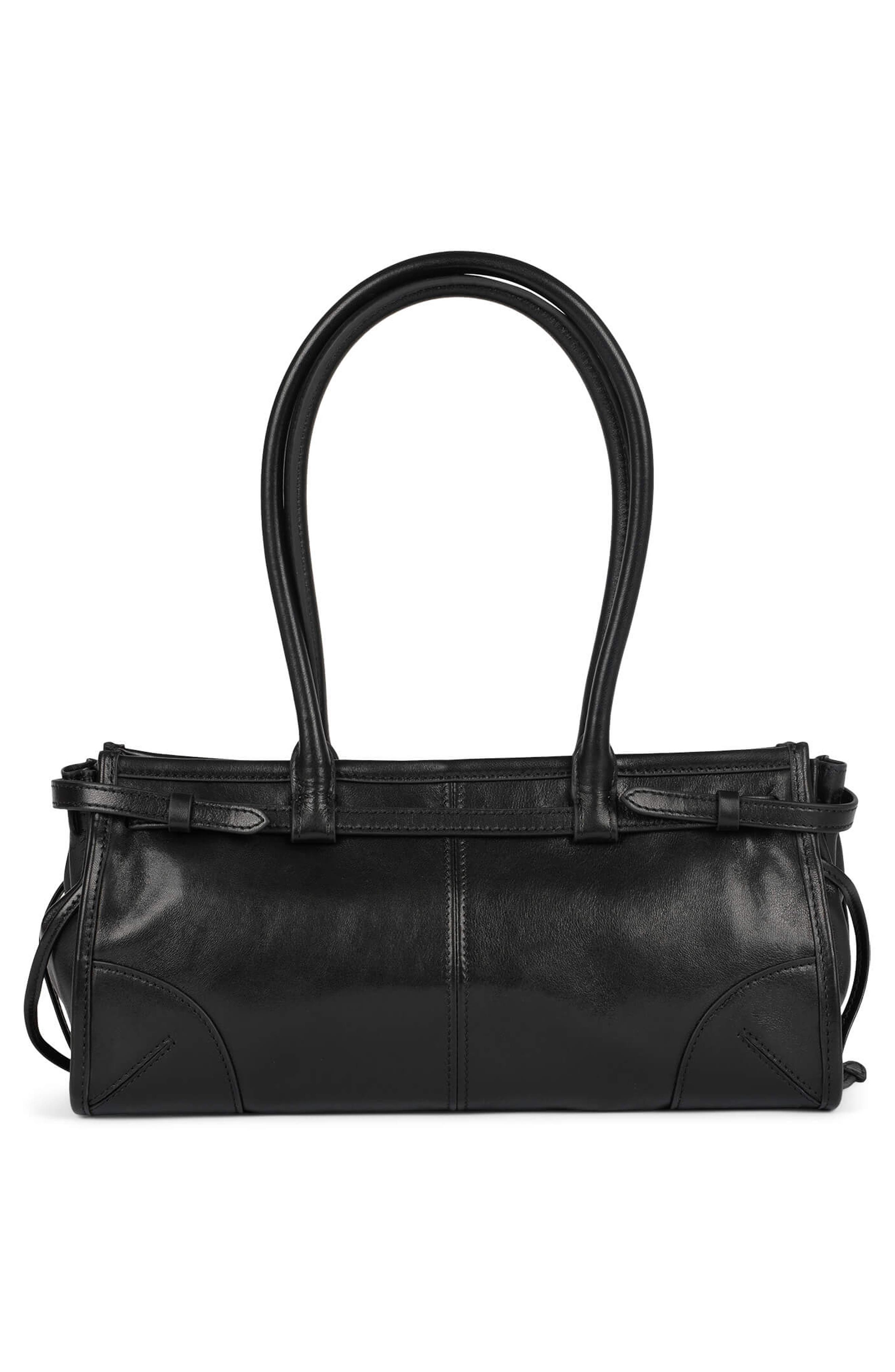 Jeffrey Campbell Pesky Leather Shoulder Bag, Alternate, color, Black