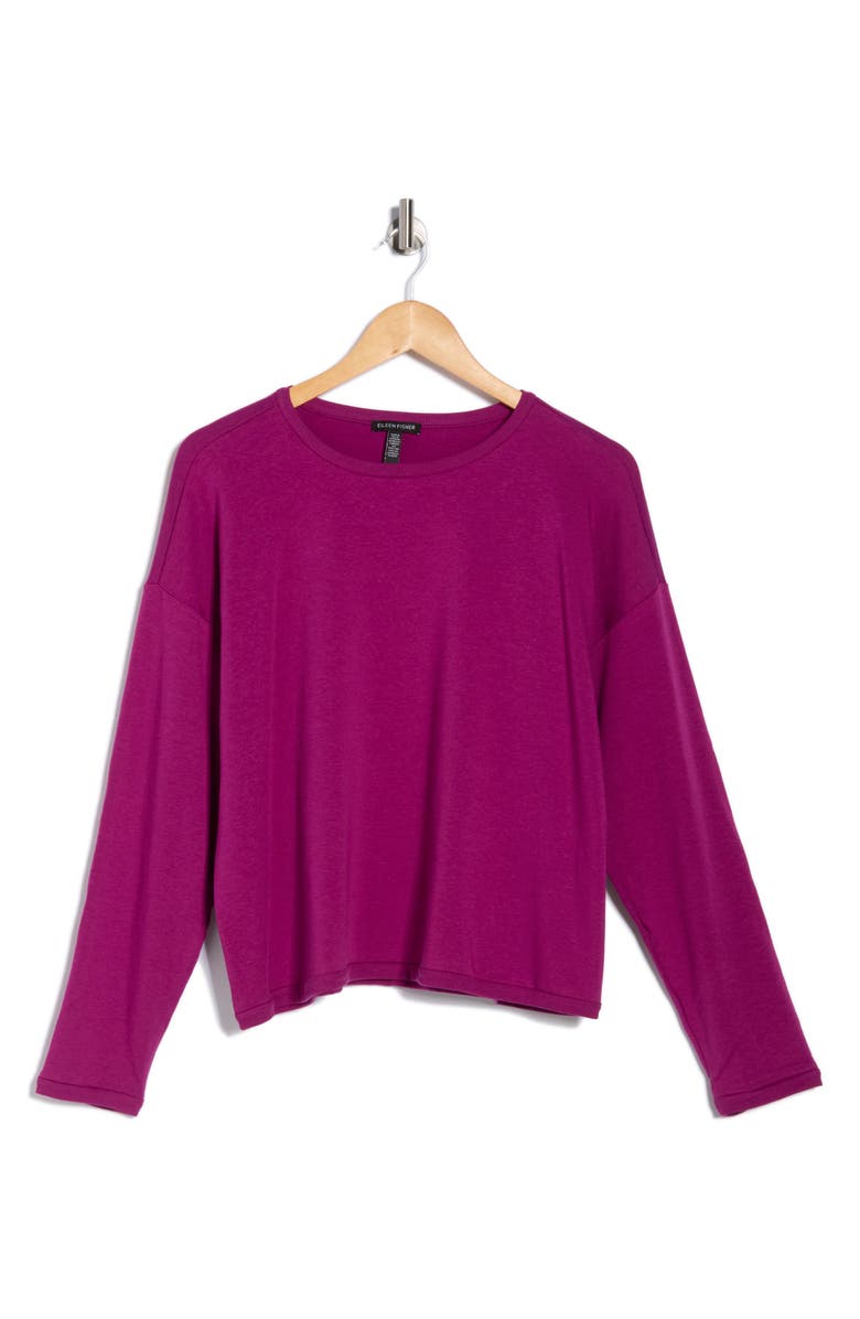 Eileen Fisher Boxy Terry Top, Alternate, color, Berry Bloom