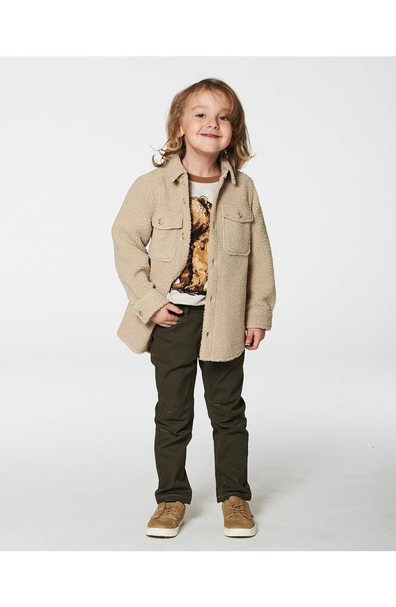 Deux par Deux Little Boy's Stretch Twill Straight Leg Pants Khaki Green, Alternate, color, 