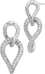 SAVVY CIE JEWELS Cubic Zirconia Twisted Link Drop Earrings