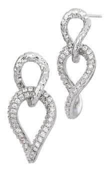 SAVVY CIE JEWELS Cubic Zirconia Twisted Link Drop Earrings