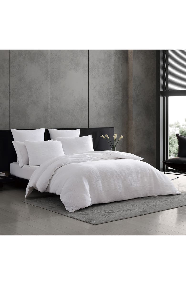Vera Wang Solid Textured Pleat Duvet Cover & Sham Set, Alternate, color, White