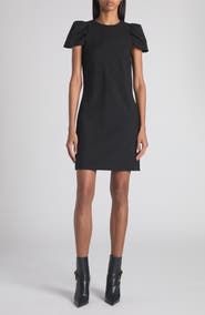 McQueen Puff Cap Sleeve Stretch Wool Minidress