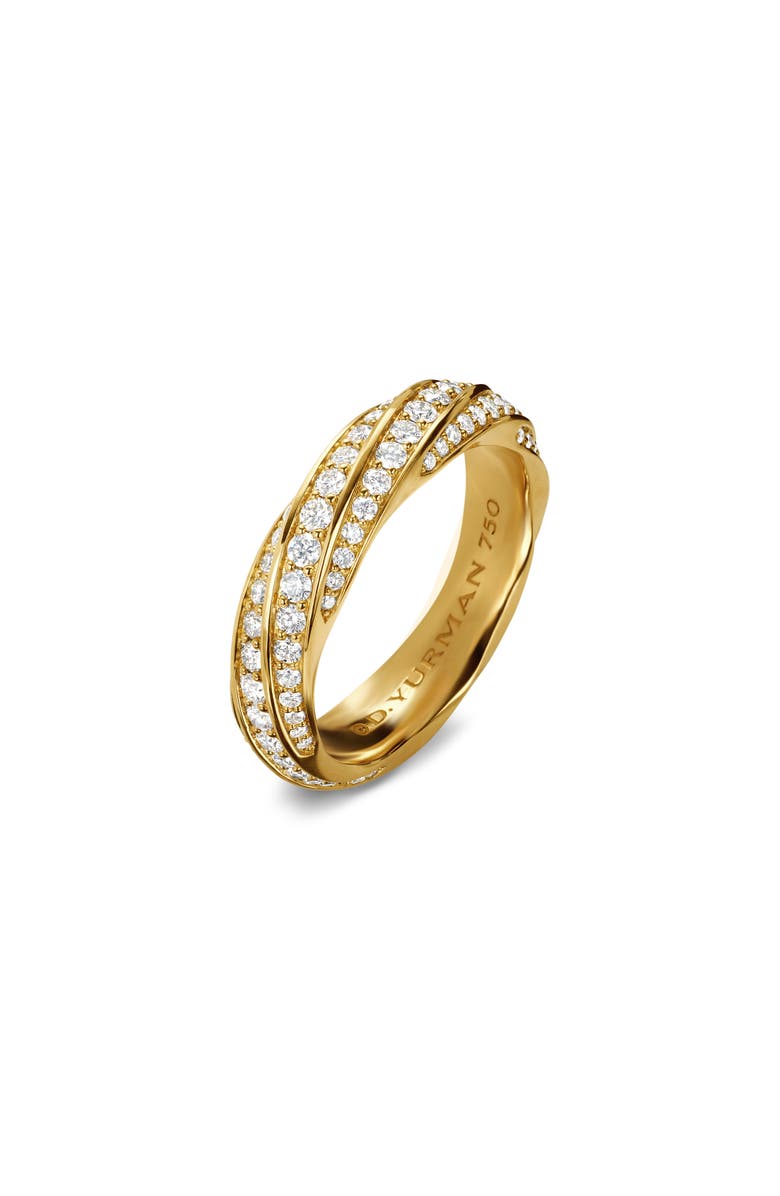 David Yurman Cable Edge<sup>™</sup> Band Ring in Recycled 18K Yellow Gold with Pavé Diamonds, Alternate, color, 18K Gold Recycled