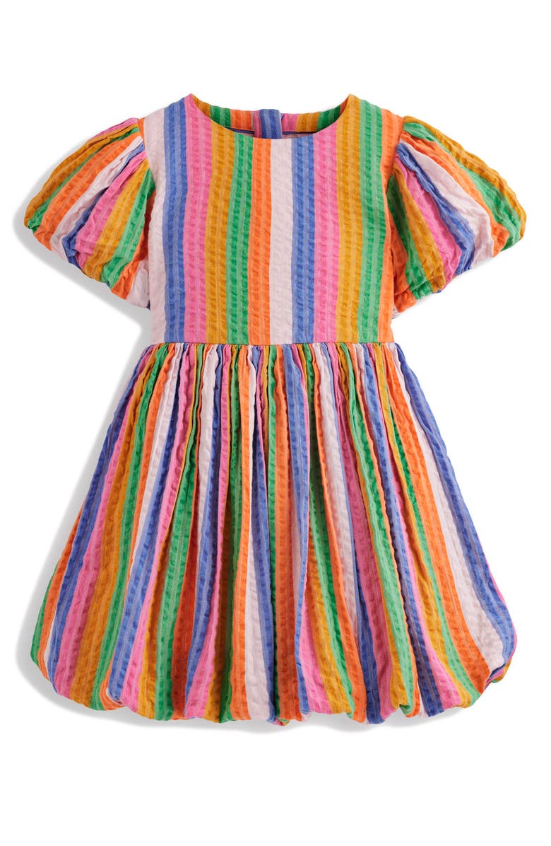 Mini Boden Kids' Stripe Bubble Hem Seersucker Dress, Main, color, Multi Stripe