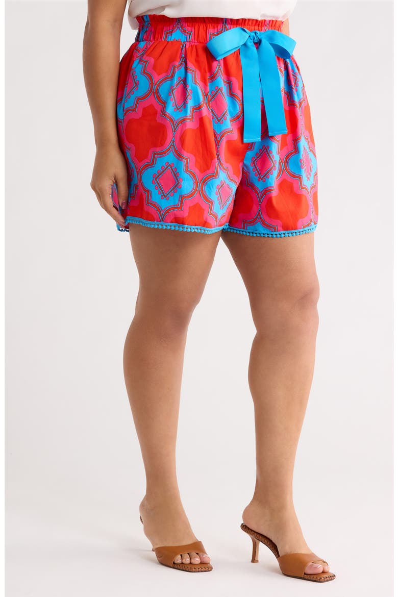 Devany Melia High Waist Shorts, Alternate, color, RED-BLUE-MUL