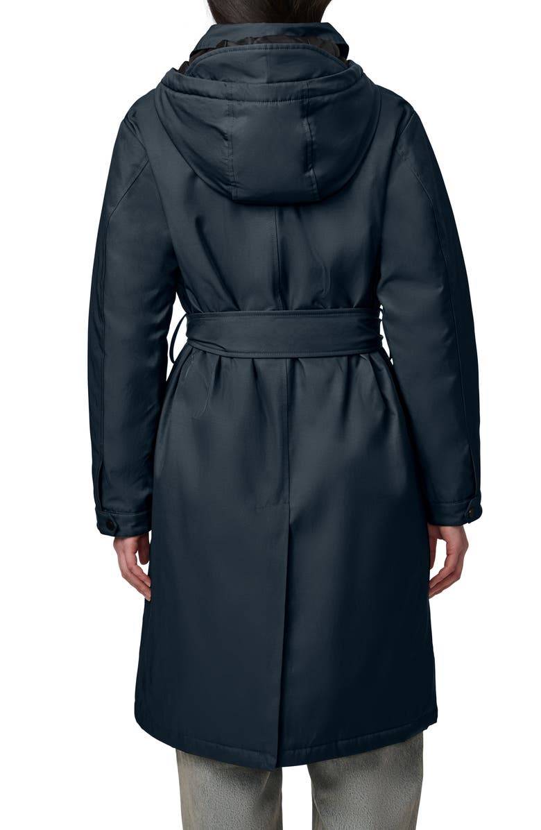 Bernardo Hooded Raincoat, Alternate, color, Navy
