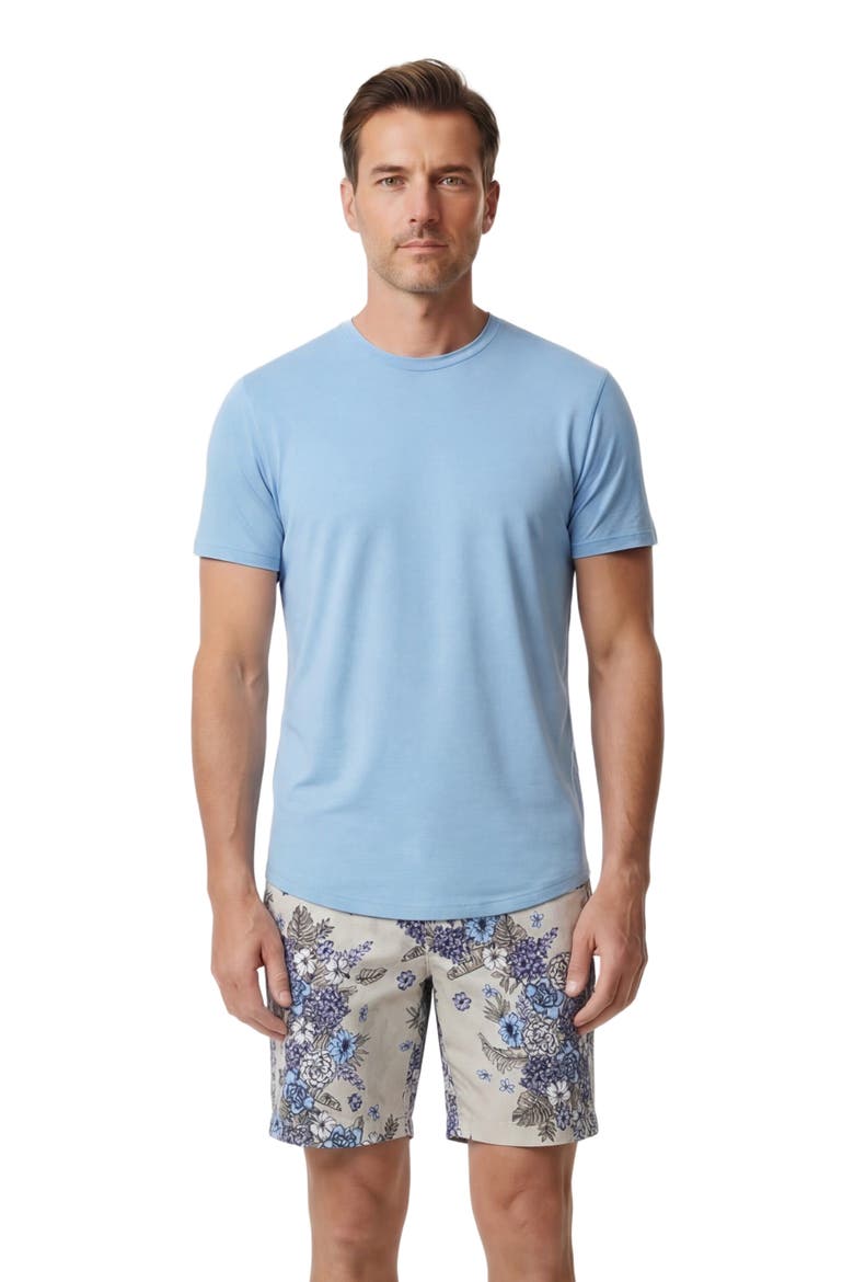 Clumped Floral Mens Flat Front Short, Main, color, CLUMPED FLORAL NATURAL