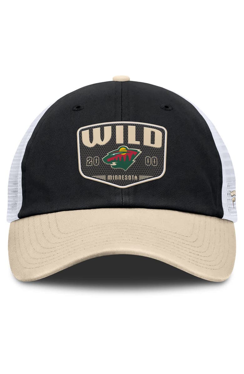 FANATICS Men's Fanatics Black Minnesota Wild Fundamental One-Time Trucker Adjustable Hat, Alternate, color, 