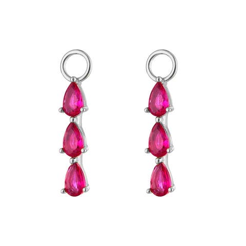 Triple Pavé Silver Earring Charm