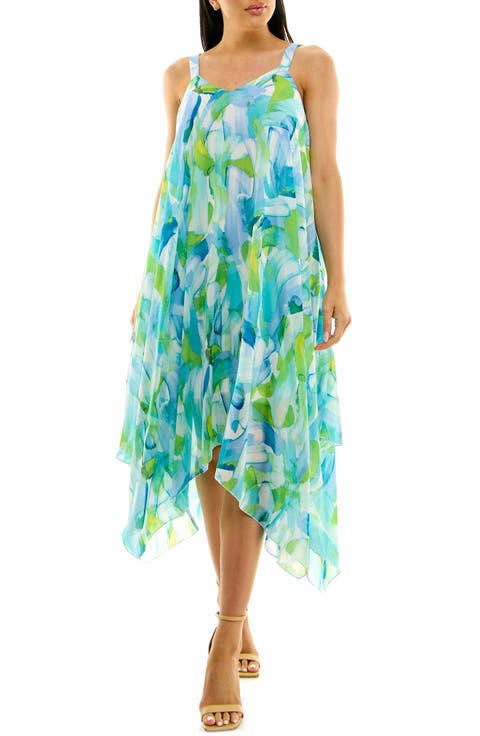 Patterned Handkerchief Hem Dress