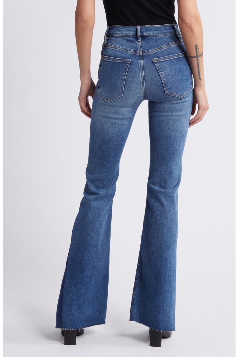 Le Easy Flare Raw Hem Jeans, Alternate, color, MERMAID