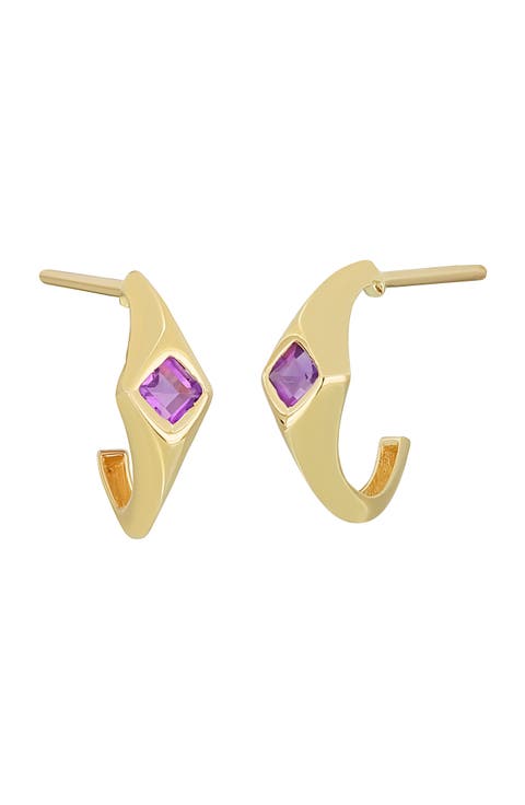 14K Gold Half Hoop Earrings