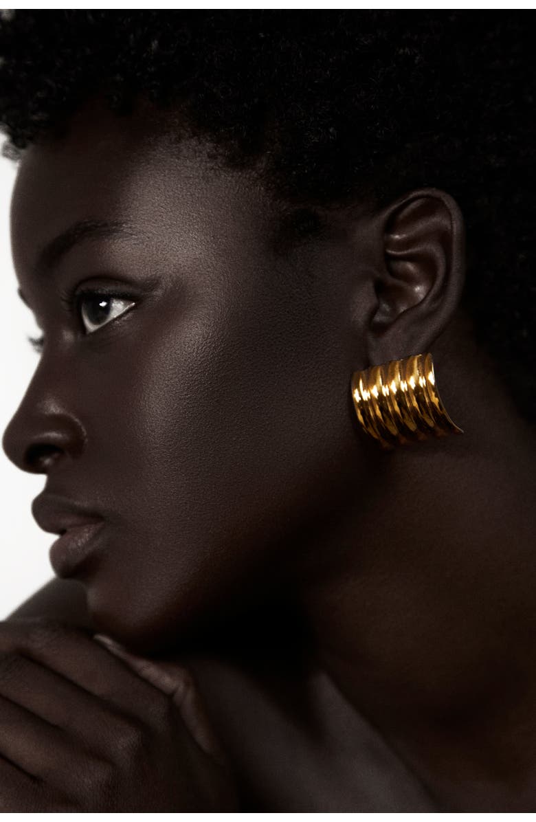 Kellery Dazzle Dream Tile Shaped Statement Earrings, Alternate, color, Gold