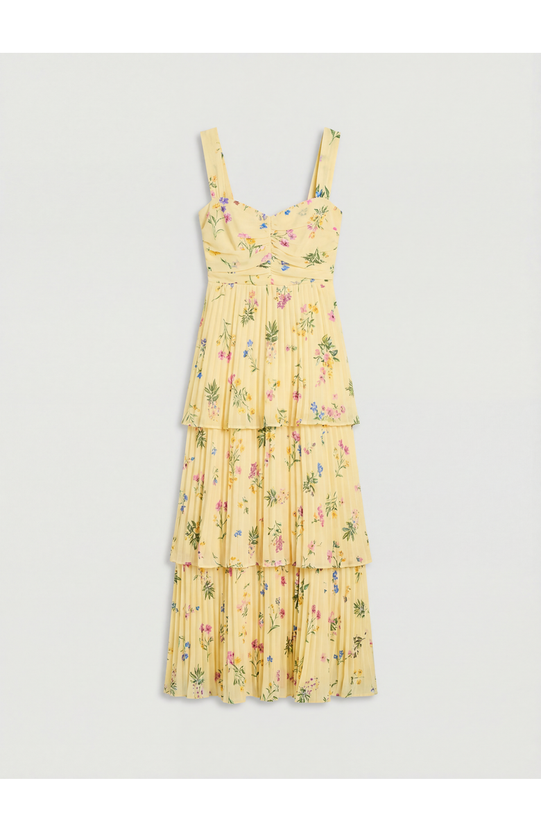 Oasis Petite Tie Shoulder Midi Dress, Alternate, color, Lemon