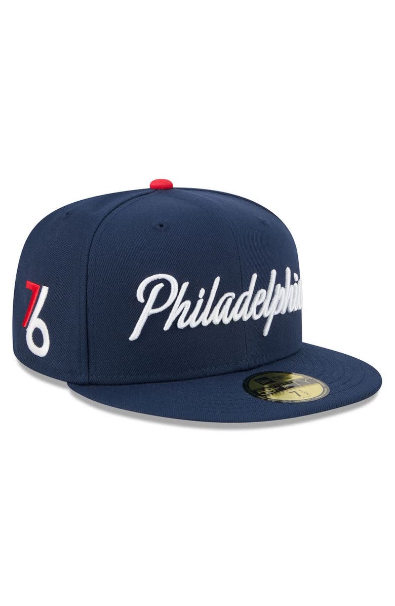 New Era Men's New Era Navy Philadelphia 76ers 2025/26 City Edition 59FIFTY Fitted Hat, Main, color, Navy