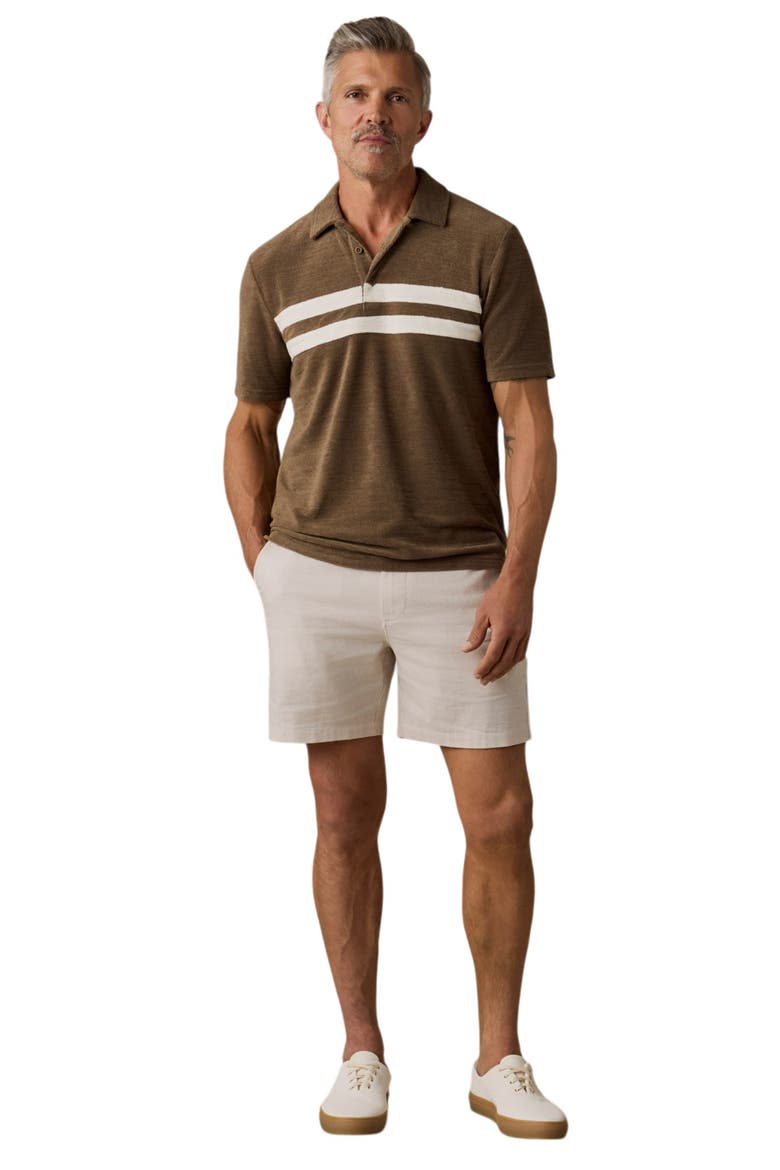 Cabana Surf Stripe Terry Cloth Polo, Alternate, color, ISLAND BROWN