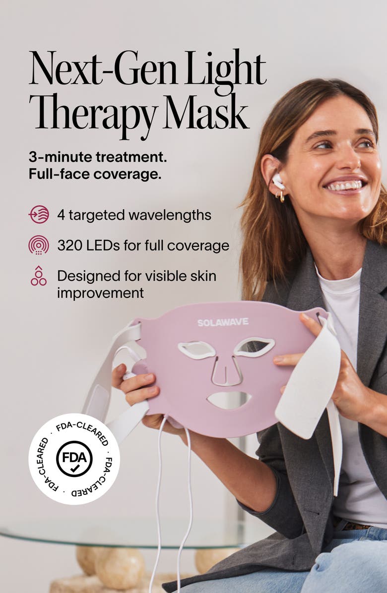 SolaWave Wrinkle Retreat Pro Light Therapy Face Mask, Alternate, color, 