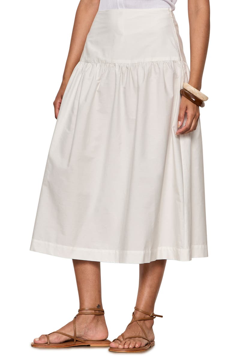 Sanctuary Matter of Time Cotton Poplin Midi Skirt, Alternate, color, White