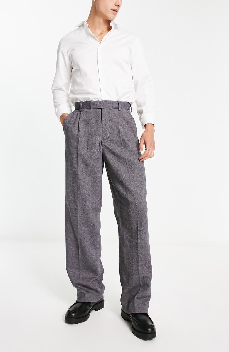 ASOS DESIGN Pleated Wide Leg Trousers, Main, color, 