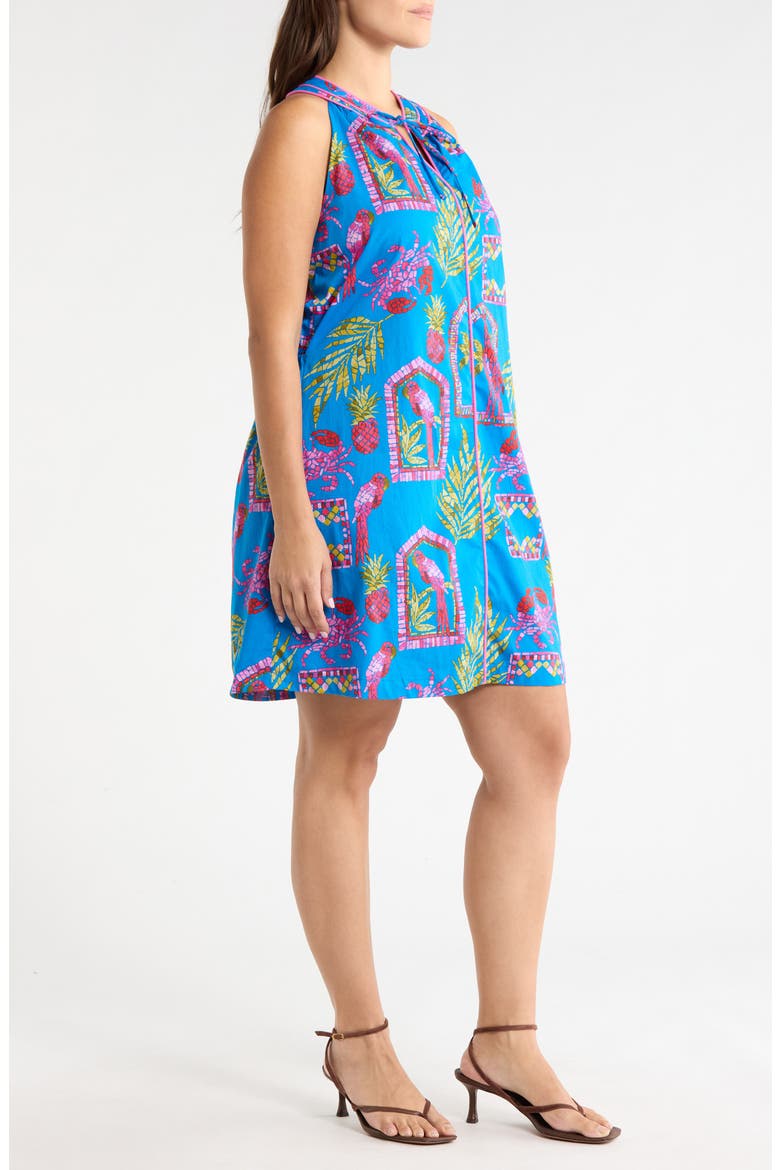 Bally Tropical Print Sleeveless Minidress, Alternate, color, PINK-BLUE-GREEN