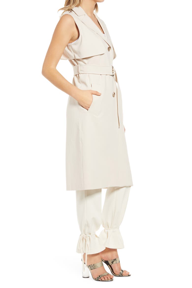 Arden Sleeveless Trench Coat, Alternate, color, NUDE
