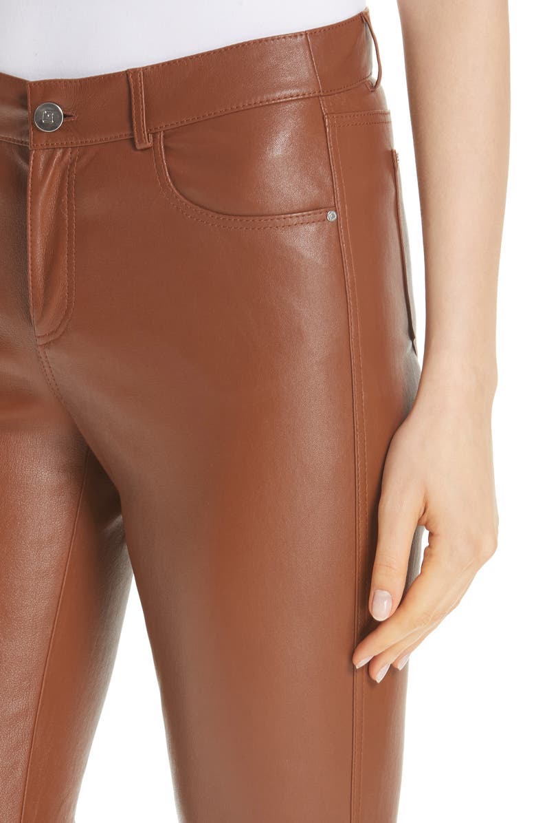 Lafayette 148 New York Mercer Nappa Leather Pants, Alternate, color, 