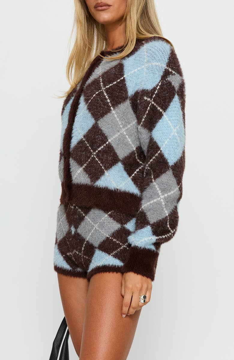 Princess Polly Kenlea Argyle Cardigan, Alternate, color, Blue Argyle