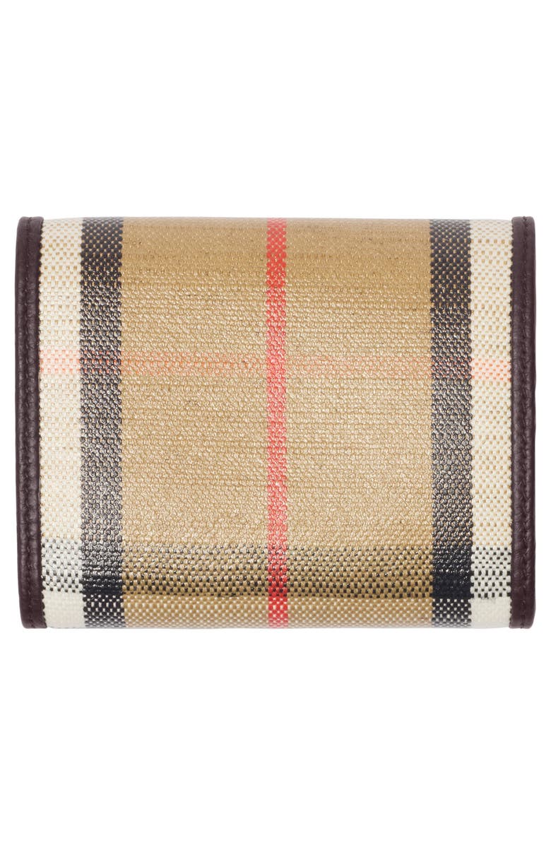 Burberry Highlands Coated Canvas Compact Wallet, Alternate, color, Sand