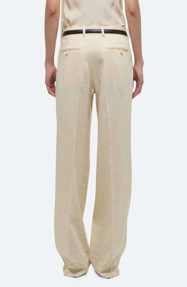 Helmut Lang Double Pleat Linen Blend Pants, Alternate, color, Summer Sand
