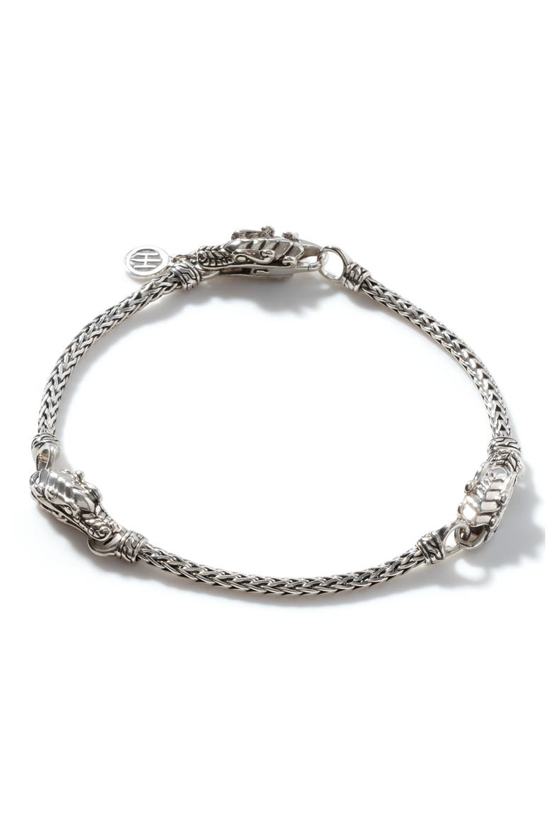 Legends Naga Triple Station Bracelet, Main, color, SILVER